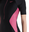 Women's Endurance 10 Essential Panel Kneesuit Swimwear - Black & Hotmauve