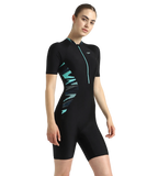 Women's Endurance10 Essential Splice Print Closedback Kneesuit - Black, Dark Teal & Arctic Glass