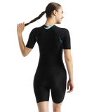 Women's Endurance10 Essential Splice Print Closedback Kneesuit - Black, Dark Teal & Arctic Glass