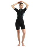 Women's Endurance10 Essential Splice Print Closedback Kneesuit - Black, Dark Teal & Arctic Glass