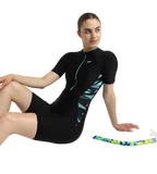 Women's Endurance10 Essential Splice Print Closedback Kneesuit - Black, Dark Teal & Arctic Glass
