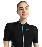Women's Endurance10 Essential Splice Print Closedback Kneesuit - Black, Dark Teal & Arctic Glass