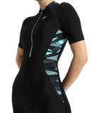 Women's Endurance10 Essential Splice Print Closedback Kneesuit - Black, Dark Teal & Arctic Glass