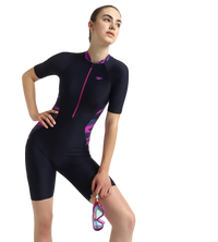 Women's Endurance10 Essential Splice Print Closedback Kneesuit - True Navy, Hapuna Blue & Diva