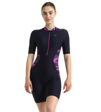 Women's Endurance10 Essential Splice Print Closedback Kneesuit - True Navy, Hapuna Blue & Diva