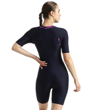 Women's Endurance10 Essential Splice Print Closedback Kneesuit - True Navy, Hapuna Blue & Diva