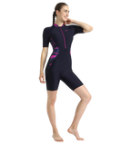 Women's Endurance10 Essential Splice Print Closedback Kneesuit - True Navy, Hapuna Blue & Diva