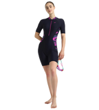 Women's Endurance10 Essential Splice Print Closedback Kneesuit - True Navy, Hapuna Blue & Diva