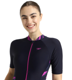 Women's Endurance10 Essential Splice Print Closedback Kneesuit - True Navy, Hapuna Blue & Diva