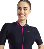 Women's Endurance10 Essential Splice Print Closedback Kneesuit - True Navy, Hapuna Blue & Diva