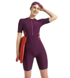 Women's Enduraflex Essential Splice Print Closedback Kneesuit - Plum Dandy, Coral Sands & Neon Violet