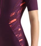 Women's Enduraflex Essential Splice Print Closedback Kneesuit - Plum Dandy, Coral Sands & Neon Violet