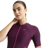 Women's Enduraflex Essential Splice Print Closedback Kneesuit - Plum Dandy, Coral Sands & Neon Violet