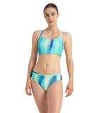 Women's Endurance10 Printed Racerback Bikini Set - Navy, Chroma Blue & Flash