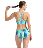Women's Endurance10 Printed Racerback Bikini Set - Navy, Chroma Blue & Flash