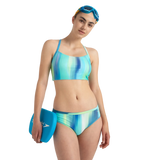 Women's Endurance10 Printed Racerback Bikini Set - Navy, Chroma Blue & Flash