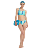 Women's Endurance10 Printed Racerback Bikini Set - Navy, Chroma Blue & Flash