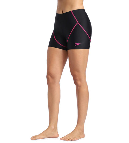 Women's Endurance Sport Shorts - Black & Electric Pink_3