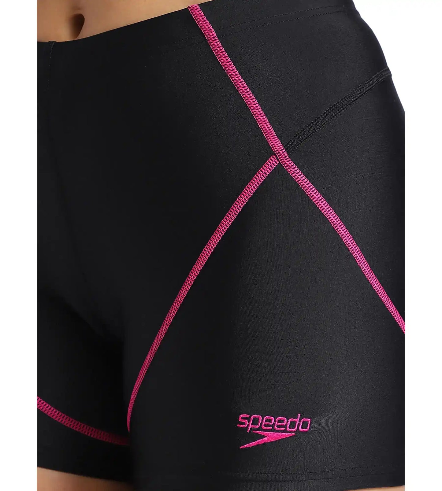 Women's Endurance Sport Shorts - Black & Electric Pink_5