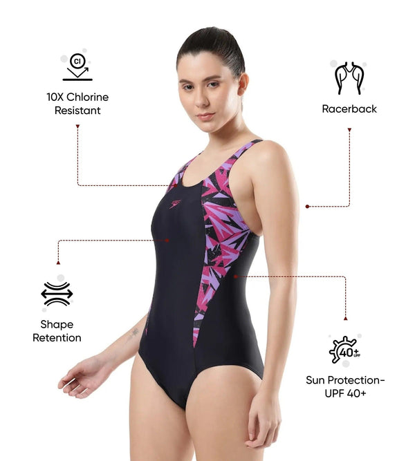 Women s Endurance 10 Hyperboom Splice Racerback One Piece Swimwear True Navy Berry