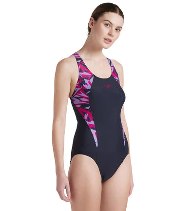 Women's Endurance 10 Hyperboom Splice Racerback One Piece Swimwear - True Navy & Berry