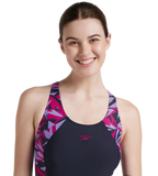 Women's Endurance 10 Hyperboom Splice Racerback One Piece Swimwear - True Navy & Berry