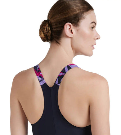 Women's Endurance 10 Hyperboom Splice Racerback One Piece Swimwear - True Navy & Berry