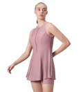 Women's Endurabrite Closedback Swimdress With Boyleg - Nostalgic Mauve & Dusty Pink