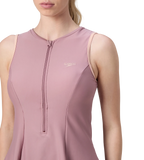 Women's Endurabrite Closedback Swimdress With Boyleg - Nostalgic Mauve & Dusty Pink