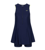 Women's Endurance10 Closedback Swimdress With Boyleg - True Navy & Electric Lime