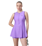 Women's Endurabrite Closedback Swimdress With Boyleg - Purple Mist & Tillandsia Purple