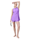 Women's Endurabrite Closedback Swimdress With Boyleg - Purple Mist & Tillandsia Purple