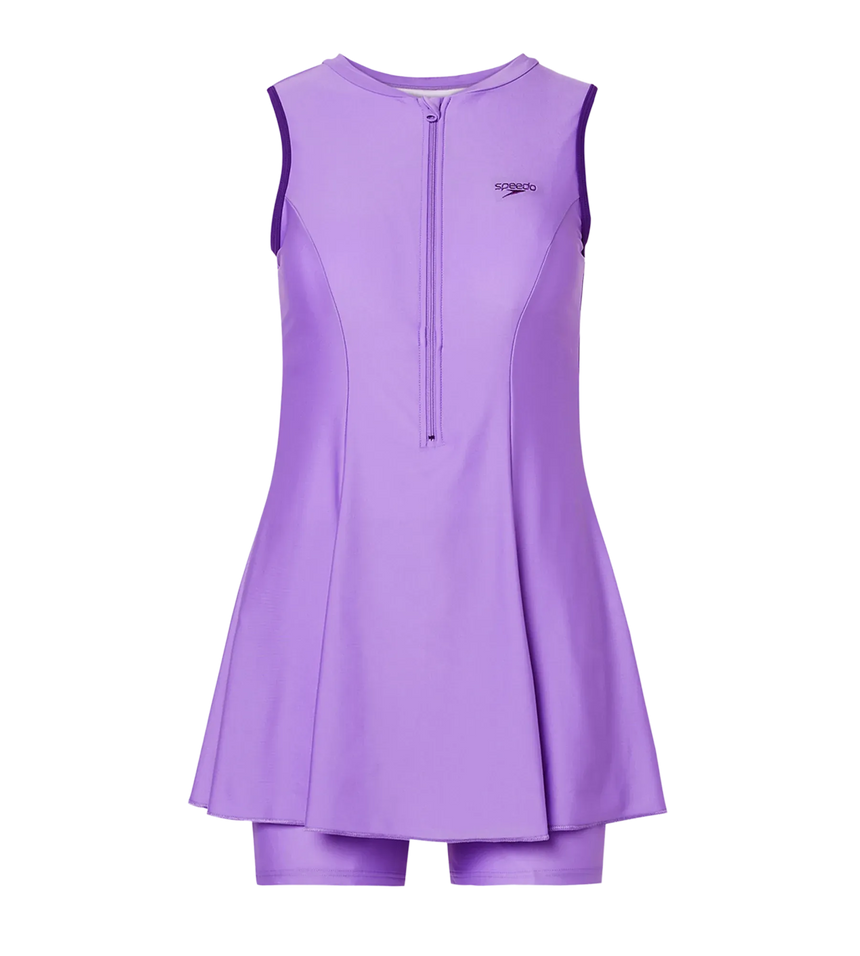Women's Endurabrite Closedback Swimdress With Boyleg - Purple Mist & Tillandsia Purple