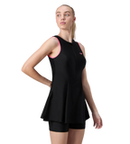 Women's Endurance10 Closedback Swimdress With Boyleg - Black & Pink Lemonade