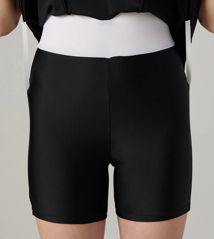 Women's Endurance10 Closedback Swimdress With Boyleg - Black & Pink Lemonade