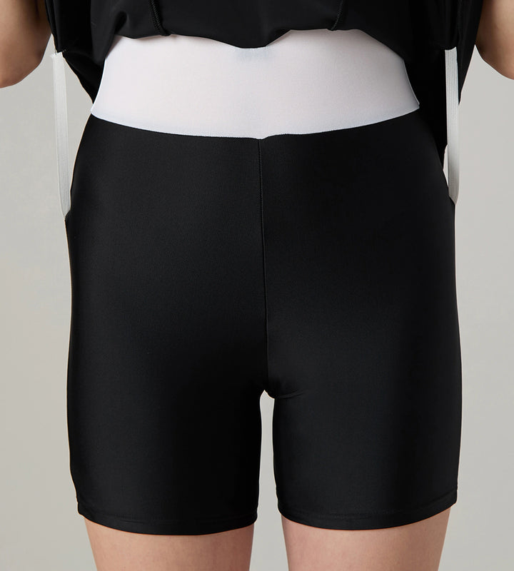 Women's Endurance10 Closedback Swimdress With Boyleg - Black & Pink Lemonade