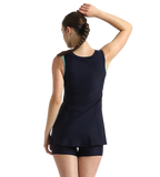 Women's Endurance10 Closedback Swimdress With Boyleg - True Navy & Arctic Glass
