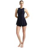 Women's Endurance10 Closedback Swimdress With Boyleg - True Navy & Arctic Glass