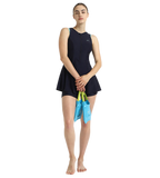 Women's Endurance10 Closedback Swimdress With Boyleg - True Navy & Arctic Glass