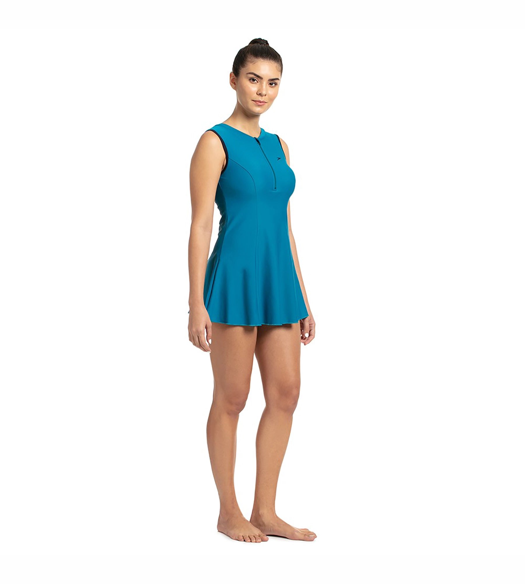 Women's Endurance Closedback Swimdress With Boyleg - Nordic Teal & True Navy_3