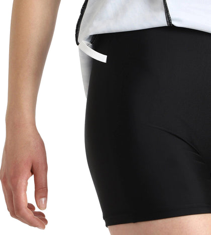 Women's Endurance10 Printed Closedback Swimdress With Boyleg - Black, Anthracite & Grey Lead