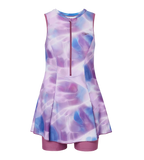 Women's Endurabrite Printed Closedback Swimdress With Boyleg - Rum Raisin