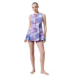 Women's Endurabrite Printed Closedback Swimdress With Boyleg - Rum Raisin