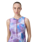 Women's Endurabrite Printed Closedback Swimdress With Boyleg - Rum Raisin