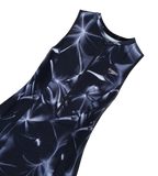Women's Endurance10 Printed Closedback Swimdress With Boyleg - Black & Grey