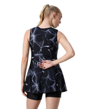 Women's Endurance10 Printed Closedback Swimdress With Boyleg - Black & Grey