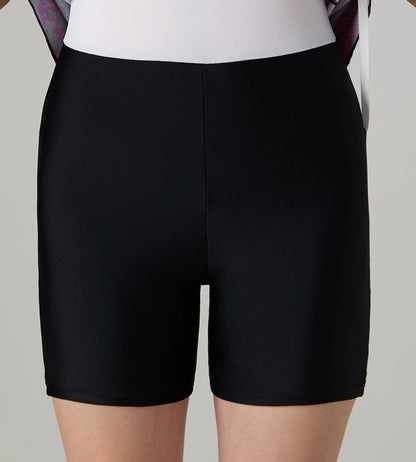 Women's Endurance10 Printed Closedback Swimdress With Boyleg - Black & Electric Pink