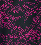 Women's Endurance10 Printed Closedback Swimdress With Boyleg - Black & Electric Pink