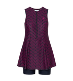Women's Endurance10 Printed Closedback Swimdress With Boyleg - True Navy & Electric Pink