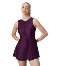 Women's Endurance10 Printed Closedback Swimdress With Boyleg - True Navy & Electric Pink